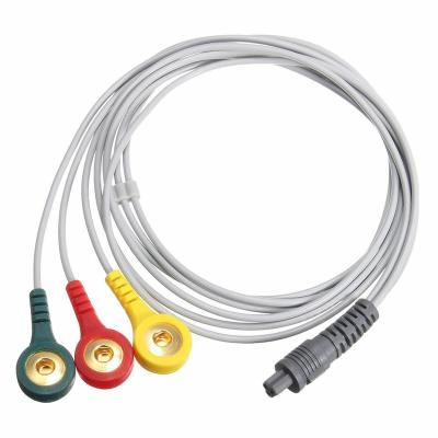 China Temperature Sensor Electrode Lead Cable 3 Pin Lead Cable for HEAL FORCE PRINCE 180B PC-80B ECG Sensor Monitor Portable PVC Sensors for sale