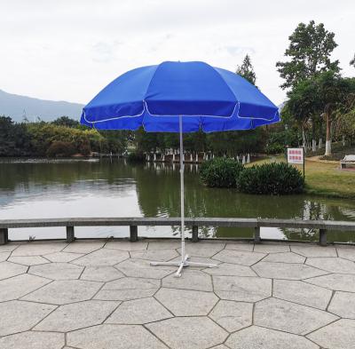 China Factory Wholesale 235CM Waterproof Large Size Blue Umbrella Outdoor Beach Umbrella for sale