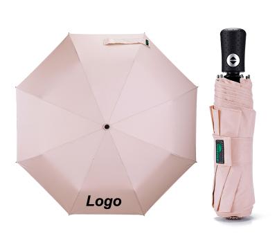 China Custom Logo Printing Pink Color Traditional Custom Foldable Travel Umbrella UPF 50+ For Lady for sale