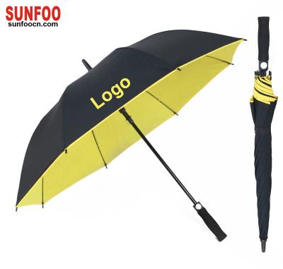 China OEM Two Tone Color Big Kids Automatic Golf Umbrella, Double Layer Waterproof Windproof Sun Protect Logo Golf Umbrella Custom for sale