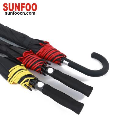 China Automatic Hanging Double Layer Cheap Windproof Straight Handle Golf Umbrella for sale