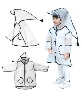 China Fashion Raincoat Design Child Rain Wear Transparent Raincoat, New Arrival Plastic POE Kids Raincoat for sale