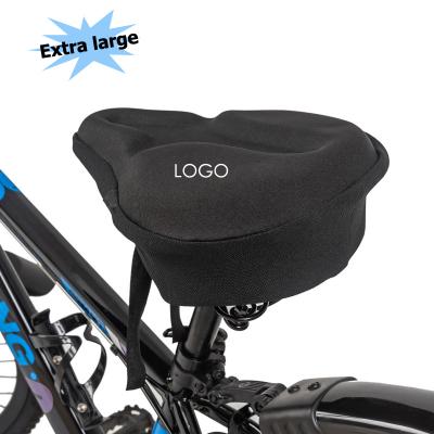 China Comfortable Soft Extra Large Cycling Soft Saddle Black Gel And Foam Big Size Bike Seat Cover for sale