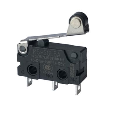 China RS-5GL5A Mini Hinge Roller 5a 125v Lever Type Microswitch 10a 250vac RS-5GL5A for sale