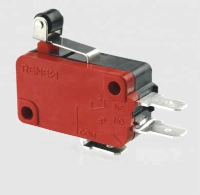 China RV-165-1C25 V series roller lever flow kw3 oz short micro door switch RV-165-1C25 for sale