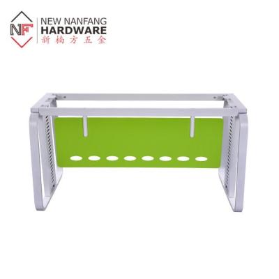 China Modern Furniture Hardware Office Table Leg Metal Table Frame With Cable Tray Manager Executive Computer Desk Base for sale