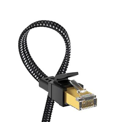 China Telecommunication amazon hot sale patch cord 24awg 28awg cat8 brand flat ethernet cable for sale