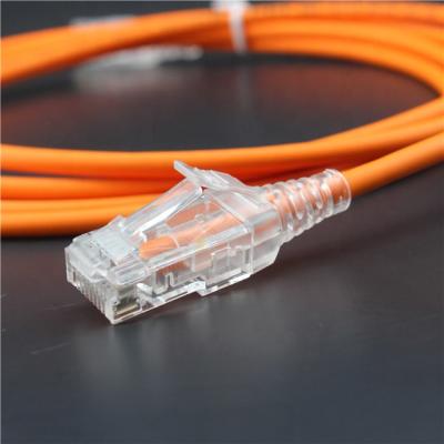 China Networking best flexible UTP cat6 cat 6 color 28awg thin thin orange ethernet network patch cord cable for sale