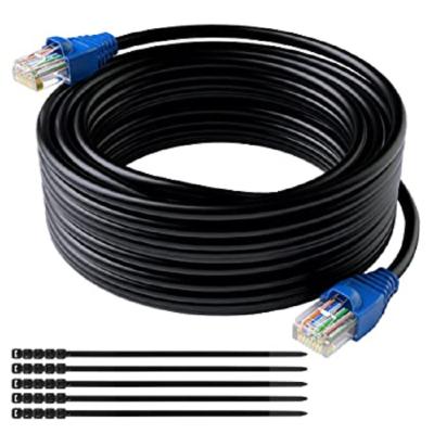 China Phone Transmission Direct Burial, Internet Router, POE Camera - 75 ft PVC Jacket cat5e 305 LAN Cable Ethernet for sale