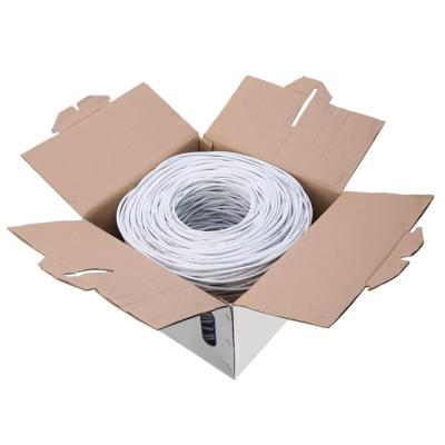 China 305m 1000ft 23AWG 4 pairs solid twisted pair (UTP) cat6 bare copper unshielded bulk Ethernet cable KC-UTP-CAT6-001 for sale