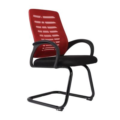 China Executive Cooling Black And Red Bow Shaped Desk Chair No Swivel for sale