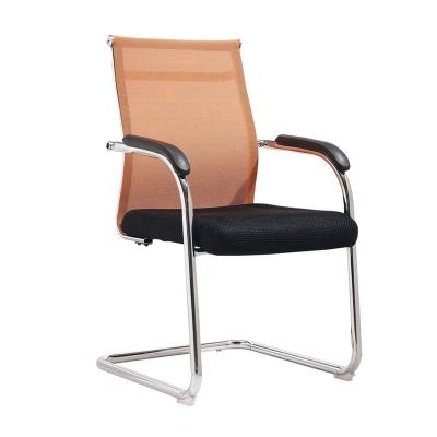 China Cooling Breathable Black Orange Mesh Office Chair Visitor Chair for sale