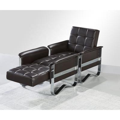 China Classic Black Leather Single Seater Office Cooling Coworking Sofa Beds for sale