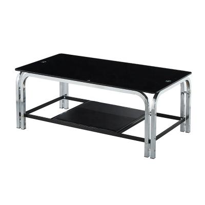 China Durable Simple Modern Cooling Glass Office Metal Base Tea Table for sale