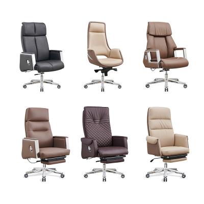 China Factory Good Quality Cheap Cooling Home Office Swivel Director Executive Ergonomic Leather Luxury White Chair for sale