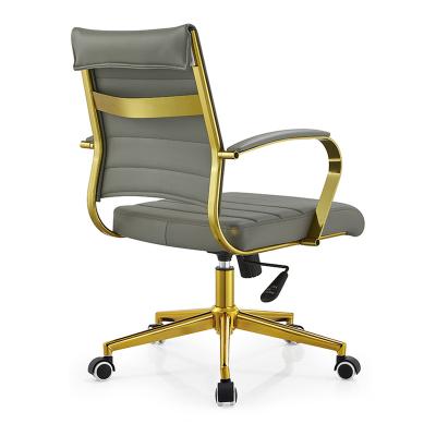 China (Size) Wholesale Adjustable D823-3B Gray Pu Leather Office Chairs Cheap Black Leather Commercial For Sale for sale