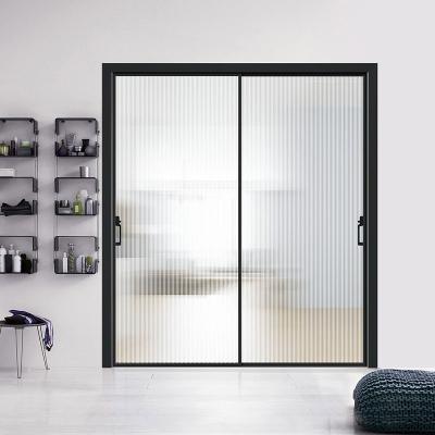 China New Design Sound Insulation EEHE Exterior Glass Sliding Door With Three Track Three Panels Glass Sliding Door for sale