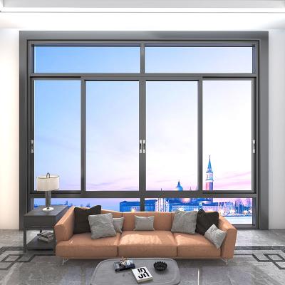 China Sliding Customized Double Glazed Aluminum Frame Balcony Window Sliding Windows for sale