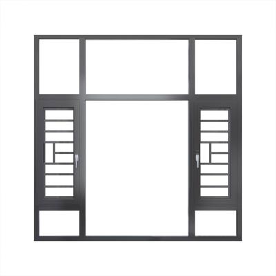 China Swing Double Glazed High Quality Tempered Glass Casement Window For Large Residential Aluminum Casement Window for sale