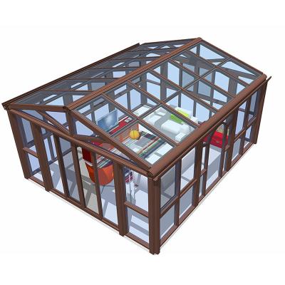 China China Modern Factory Green House Customized Color Reflective Glass Low-E Aluminum Glass Sunroom for sale