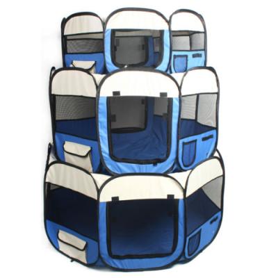 China Foldable Portable Soft Sided Dog Playpen Breathable Pet Playpen Outdoor Playpen With Eight Panels for sale