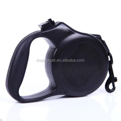 China Durable Retractable Flexible Flat Rope Black Extendable Pull Dog Leash Lockable Band for sale