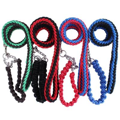 China Thoughtful Eight Strand Round Rope Dog Walking Leads Tall Strong Dog Leashes And Collar Sets for sale