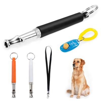 China Sustainable Dog Training Set 3 In 1 Adjustable Dog Training Clicker And Whistle With Lanyard for sale