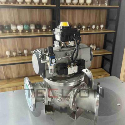 China 45 Degree Ceramic Sprayed Single Channel Ball directional valve for Dense Phase Conveying for sale