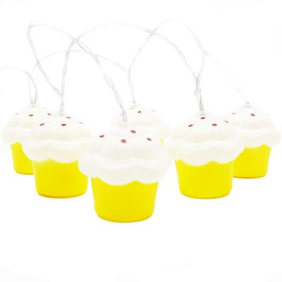 China String 20 LED Cup Cake Led Lights , Christmas Gifts LED Battery Lights Souvenir Girls Love for sale