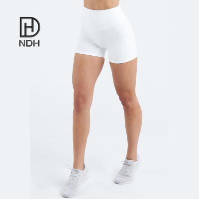 China Breathable Women Yoga Shorts Flatlock Seams Hug Feel With Tummy Control Recycle Polyamide Shorts for sale