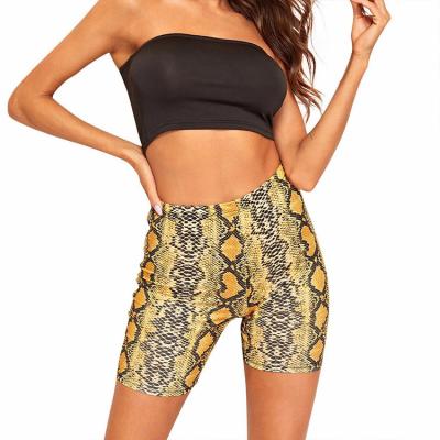 China Breathable Stretch Workout Yoga Shorts Yoga Wear Gym Shorts Recycle Polyester Custom Printed High Waisted Yoga Shorts for sale