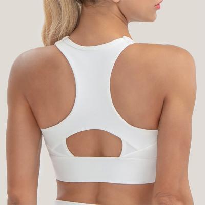 China Breathable well selling sexy sports backless bra ahletic bra hugged feel sports bra gym OU to work to reuse polyester bra for sale