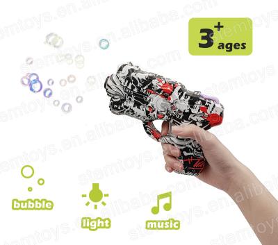 China 2022 Electronic Toy New Arrival Automatic Bubble Light Sounds Toy Gun Stem Coated Pistol Superdry Outdoor Toys Grow Future Thought for sale