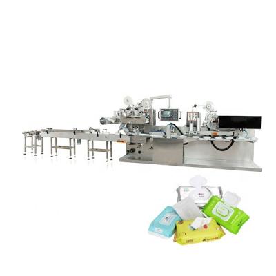 China The main engine adopts famous brand--MITSUBISHI. 100% Bamboo Biodegradable Eco - Friendly Baby Wipes Wrapping And Wet Packing Machine for sale