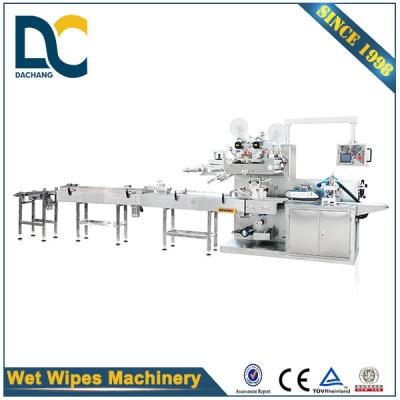 China The main engine adopts famous brand--MITSUBISHI. Full-auto Baby Cloth Wet Cloth Making Machine, Towel Folding and Wet Packing Machine (30-120pcs/pack) for sale