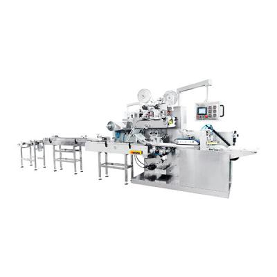 China DLP-340 Automatic Paper Labeling Machine Vacuum Double Plastic Wet Napkin Packaging Machine for sale