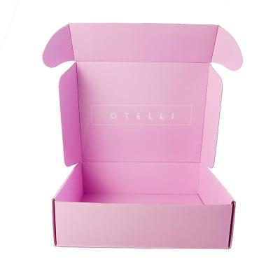 China Recyclable Custom Logo Package Shipping Cardboard Mailing Boxes Pink Corrugated Cardboard Cardboard Boxes For Packaging for sale