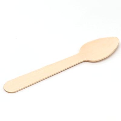 China Biodegradble 110mm Spoon Eco-friendly Material Non-selected 75% ab Quality 25% Waste Wooden Spoon for sale