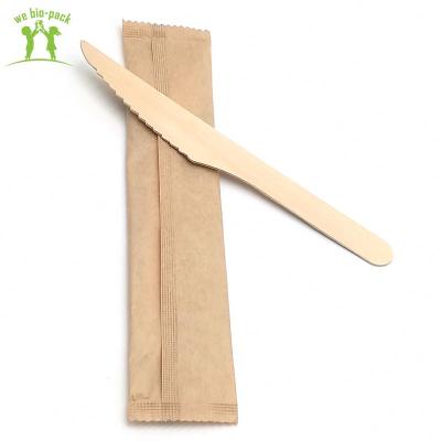 China Disposable High End Hot Selling Cutlery Set Wooden Knife Fork With Strength Store for sale