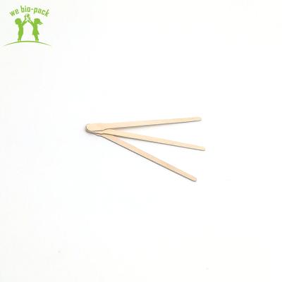 China Eco-friendly Biodegradable Natural Wooden Sticks Biodegradable Wooden Tea Coffee Stirrers Flat 90*5*1mm for sale