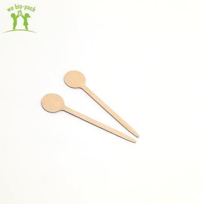 China Biodegradable Natural 100*5*1mm Biodegradable Wooden Coffee Stirrers With Pointed Tip for sale