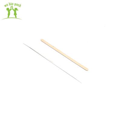 China Long Wooden Biodegradable Stirrers 110*5*1.2mm Tea Coffee Biodegradable Dishes Sticks Food Wrapping Paper for sale