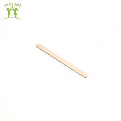 China Sustainable Flat Wooden Natural Wooden Tea Coffee Stirrers 114*10*2mm Sticks Food Wrapping Paper for sale