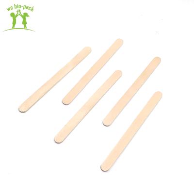 China Food Grade Disposable Wooden Ice Cream Spoon Smooth Wooden Stick 125mm for sale