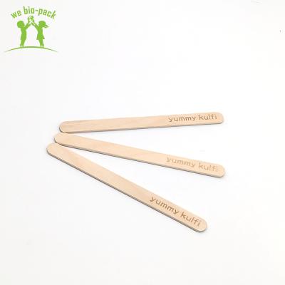 China Cheap Wooden Smooth Wooden Spoon Biodegradable 114mm Disposable Wooden Ice Cream Spoon for sale