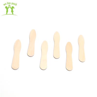 China Natural Cheap Environmental Safe Wooden Stick 65mm Disposable Wooden Ice Cream Scoop Spoon for sale