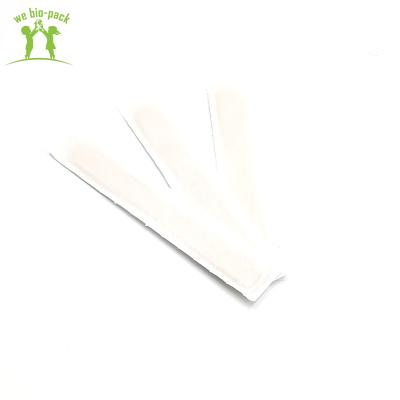 China Biodegradable Wooden Sample 114mm Disposable Wooden Ice Cream Spoon Sticks With White Wrapped for sale