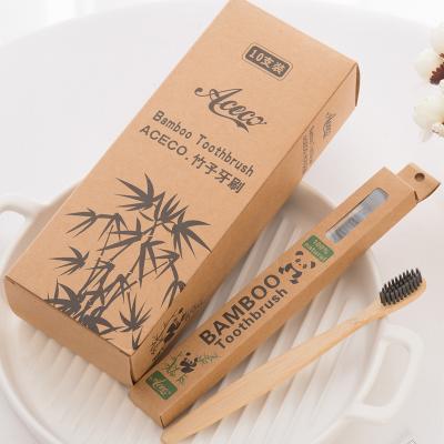 China Disposable Biodegradable Bristle Charcoal Eco Friendly Natural Soft Toothbrush Logo Bag Travel Organic Bamboo Wholesale Custom Box for sale