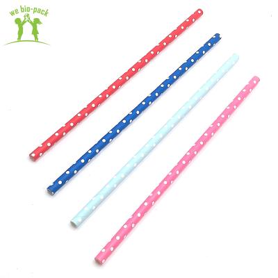 China Disposable Paper Art 19.7cm Biodegradable Biodegradable Wrapped Drinking Straws for sale